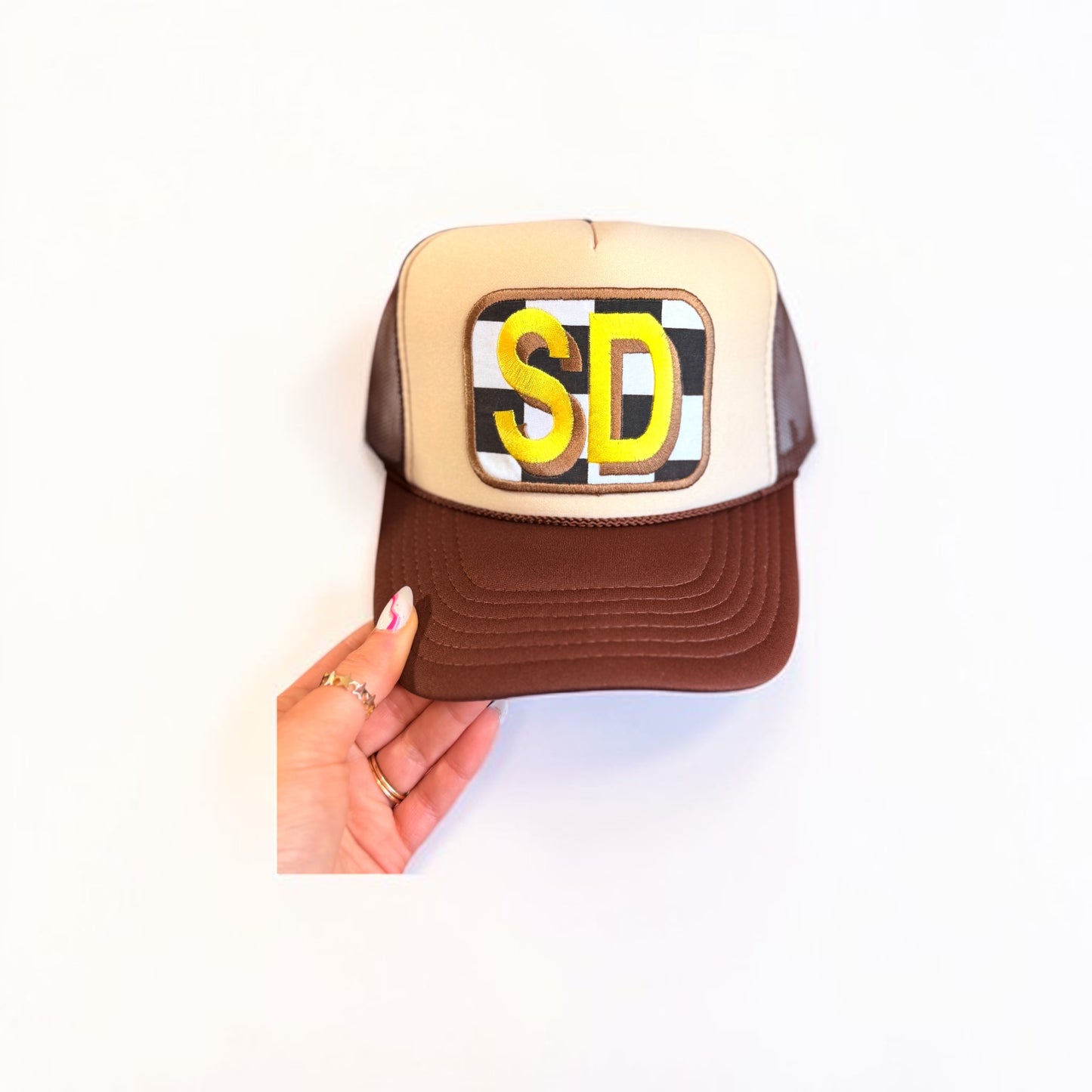 Padres Checkered Trucker Hat