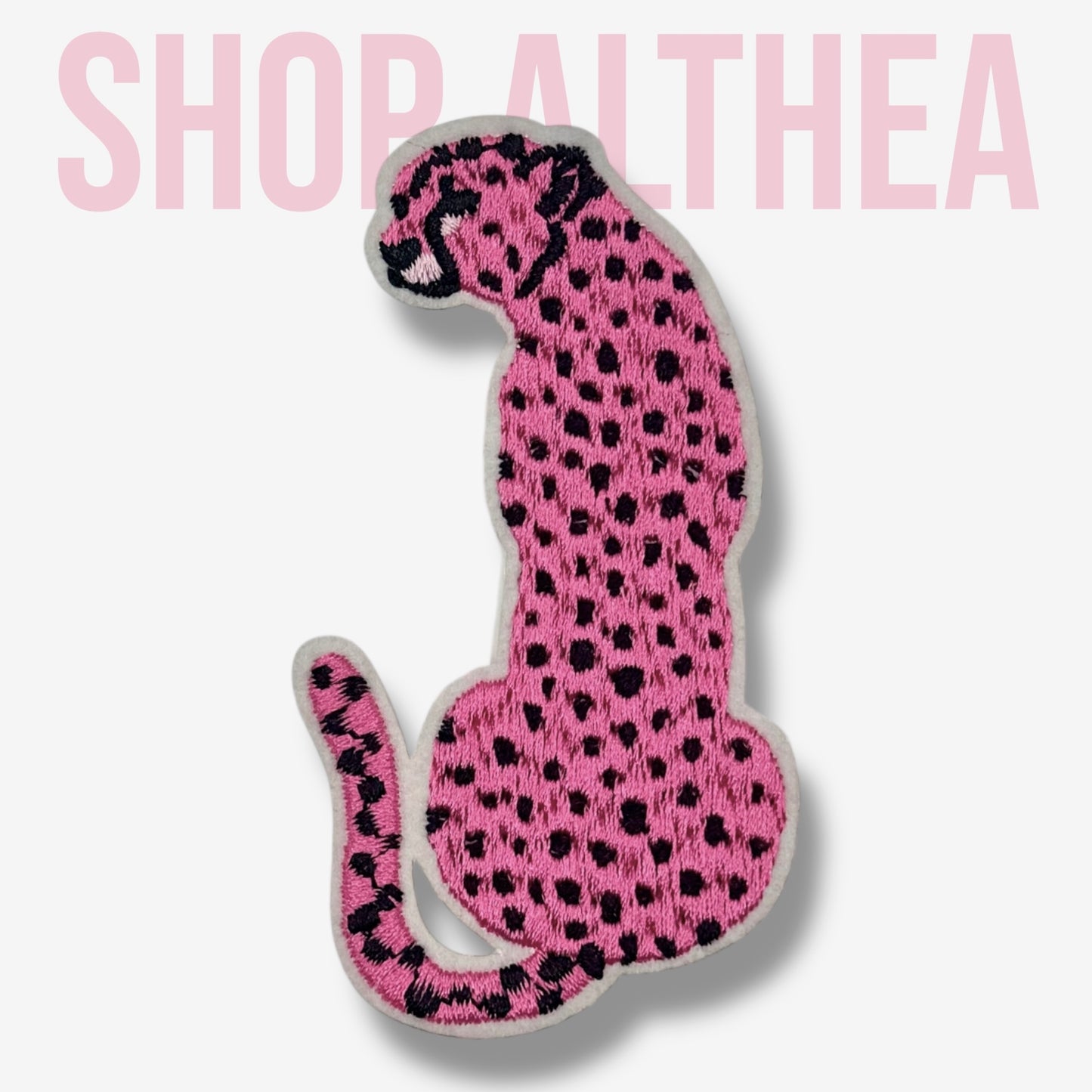 Pink Cheetah Embroidered Patch