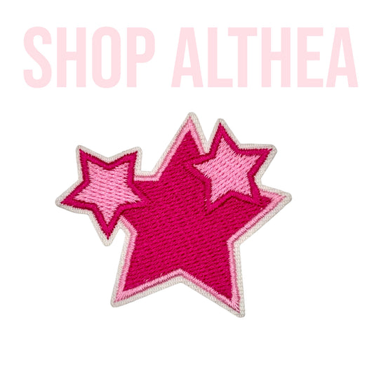 Pink Stars Embroidered Patch