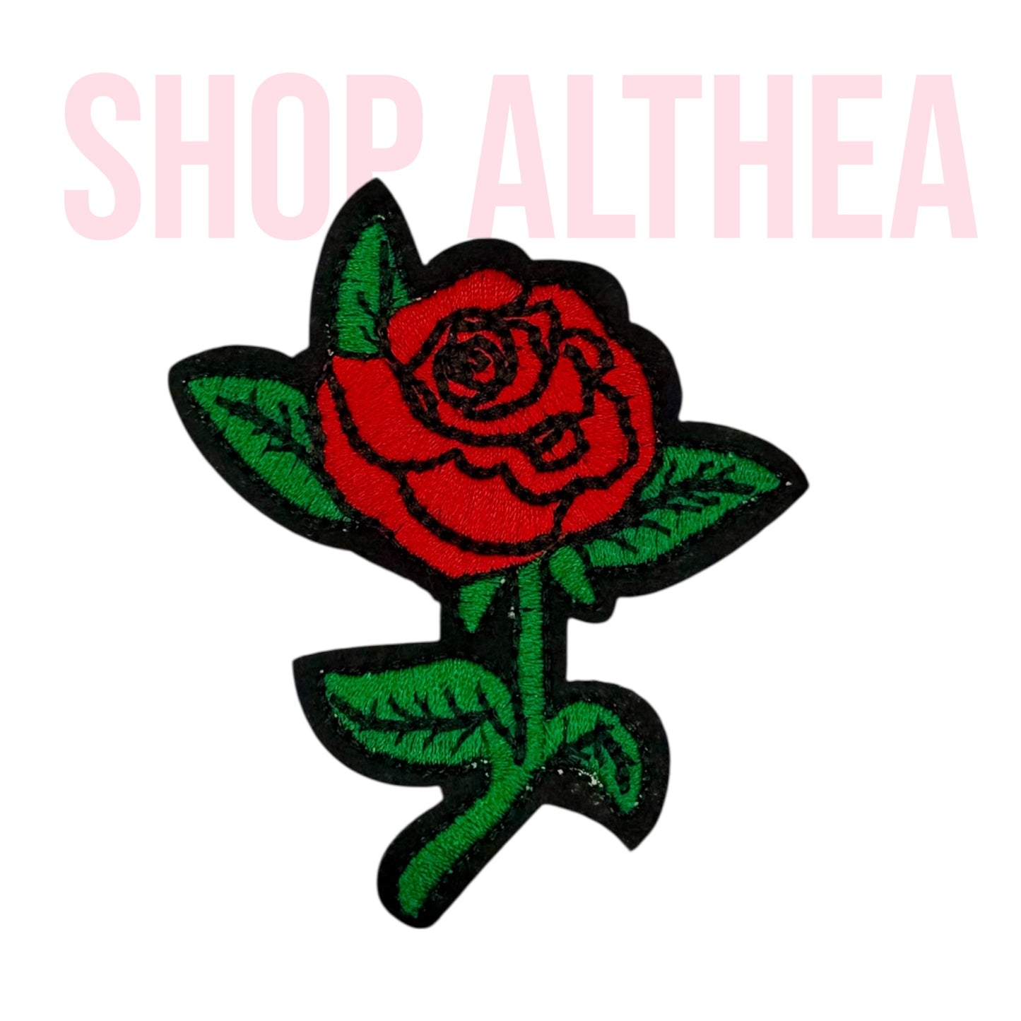 Rose Embroidered Patch