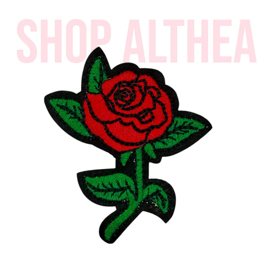 Rose Embroidered Patch