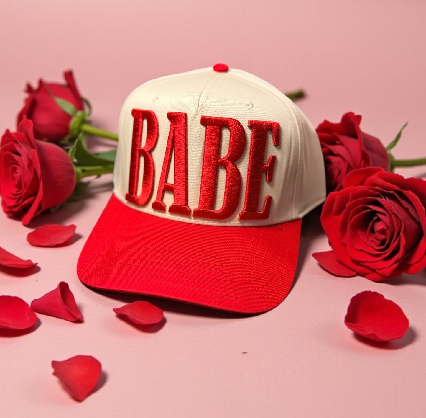 "BABE" Red - Embroidered Puff Transfer