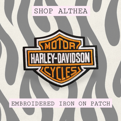 Orange Biker Embroidered Patch