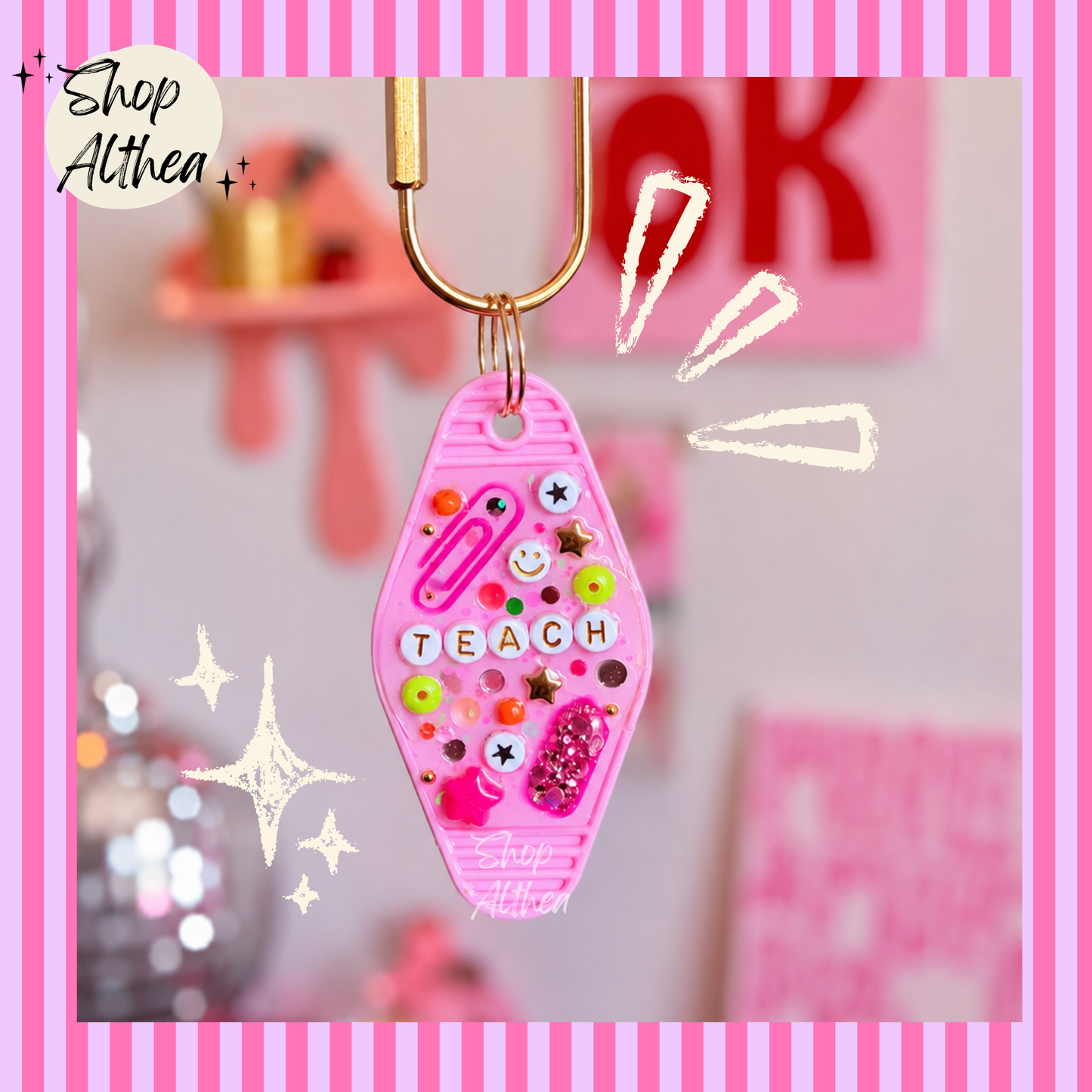 Handmade Motel Keychain
